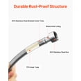 thumbnail image 4 of VEVOR Faucet Hose Connector, 24-Inch Length, 3/8 Inch Comp x 1/2 Inch FIP 2-Pack Braided Stainless Steel Faucet Supply Line, Faucet Hose Connects Kitchen Bathroom Sink to Water Supply, Certified Safe, 4 of 9