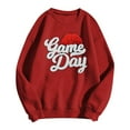 thumbnail image 3 of Arlun Sweatshirts for Women Fashion Game Day Letter Printed Basketball Graphic Sweatshirt Long Sleeve Loose Cozy Crewneck Pullover Tops Red XL, 3 of 3