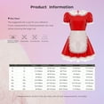 thumbnail image 7 of IEFIEL Womens French Maid Uniform Halloween Cosplay Costume Patent Leather Doll Collar A-line Dress Pink 5XL, 7 of 7