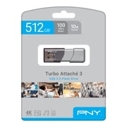 PNY 512 GB USB 3.0 Flash Drive 2.49 x 0.75 x 0.38 Inches