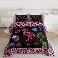 thumbnail image 2 of Homewish Cartoon Unicorn Flamingo Bedding Comforter Set,Chic Leopard Print Twin Comforter Sets,Tropical Botanical Cacrus Bedding Set For Girls Kids,Microfiber Bedroom Decor,2 Pieces, 2 of 8