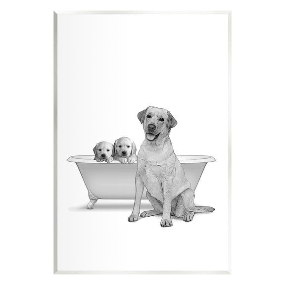 Stupell Industries Dog Family Bathroom Animals Animals & Insects Painting Unframed Art Print Wall Art