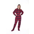 thumbnail image 4 of Big Feet PJs Red & Black Plaid Cotton Flannel Adult Footie Footed Pajamas w/ Drop seat, 4 of 4