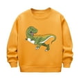 thumbnail image 2 of NAISIBABY Boys Sweatshirt, Crew Neck Dinosaur Prints Long Sleeve Pullover Tops Yellow 5-6T, 2 of 3