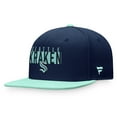 thumbnail image 3 of Men's Fanatics Deep Sea Blue/Light Blue Seattle Kraken Fundamental Colorblocked Snapback Hat, 3 of 4