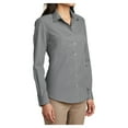 thumbnail image 4 of Yellow Rooster Women's Long Sleeve Carefree Poplin Uniforms Dress Shirt Gusty Grey 3XL, 4 of 6