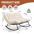 thumbnail image 3 of Oversized Outdoor Rocking Chair with Thick Cushion, Wicker Papasan Rocking Chair for Patio Garden, Heavy Duty Metal Frame 450 lbs Capacity, Reading Lounge Chair for Indoor Outdoor, 3 of 6