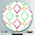 thumbnail image 3 of Designart 'Gilded Red and Blue Diamonds' Geometric Metal Circle Wall Art, 3 of 3