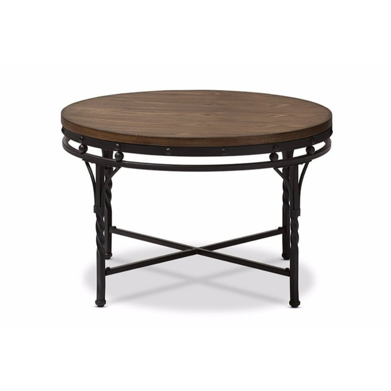 Baxton Studio Austin Vintage Industrial Antique Bronze Round Coffee Cocktail Occasional Table Baxton Studio Austin Vintage Industrial Antique Bronze Round Coffee Cocktail Occasional Table