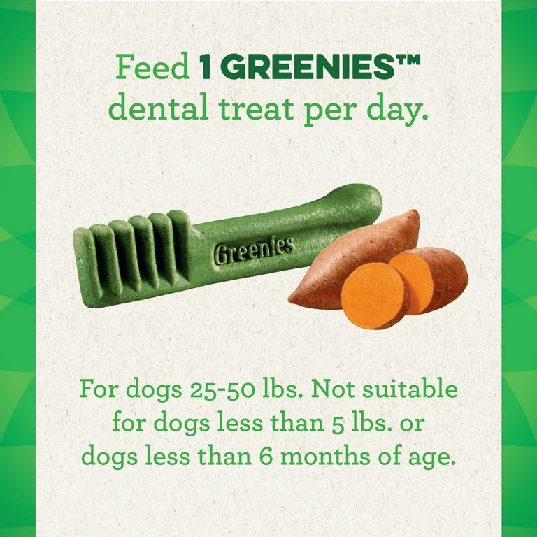 Greenies Regular Natural Dog Dental Treats Sweet Potato Flavor 36 oz. Pack 36 Treats Walmart