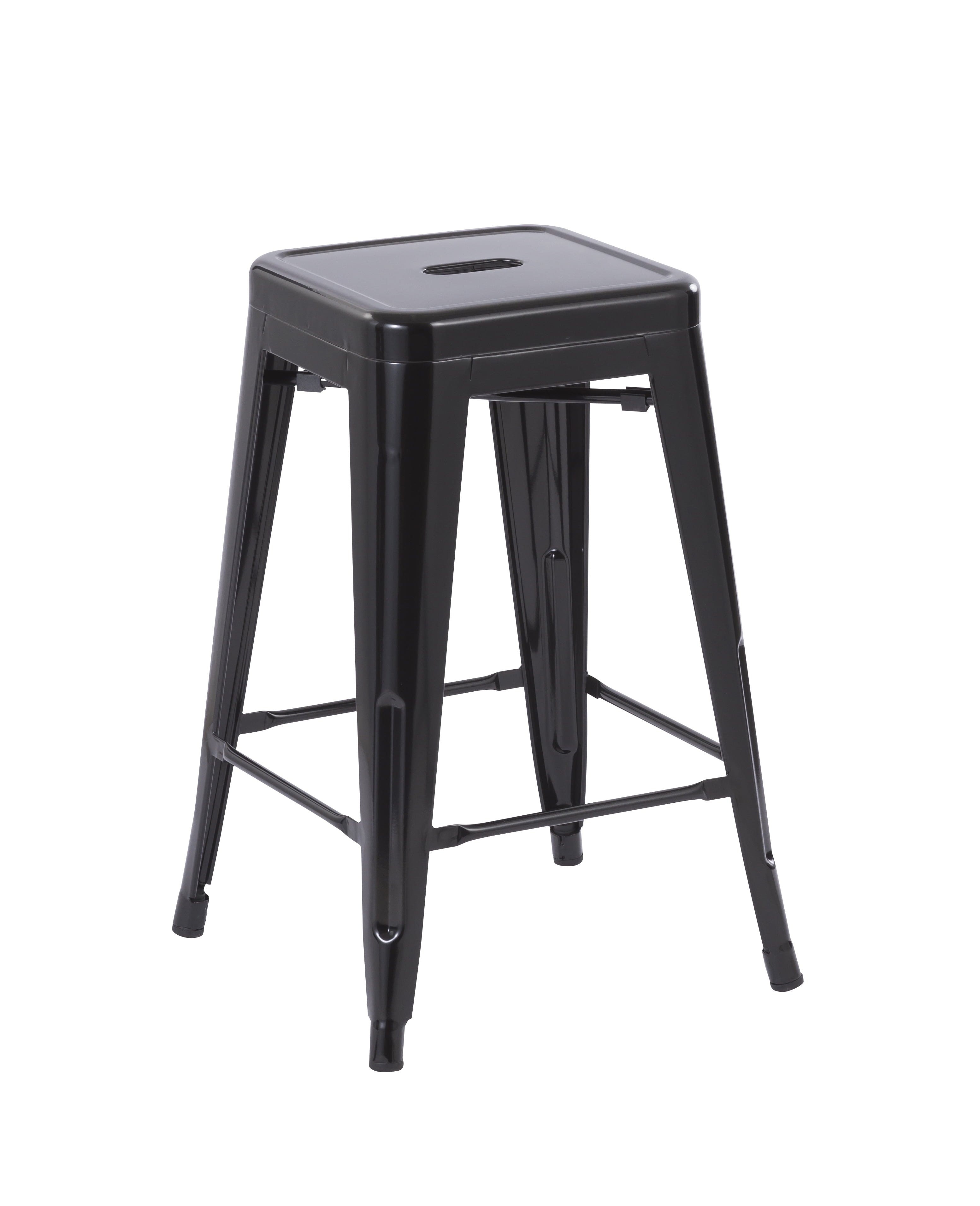 Howard 24inch Metal Assembled Counter Stool, Set of 4, Black Color for Indoor