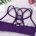 thumbnail image 5 of Yartina Kids Girls Criss-Cross Crop Tops Sports Bra for Gymnastics Ballet Dance Stage Performance Purple 8, 5 of 7