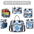 thumbnail image 2 of OBREWU Blue Pioneer Flower Women's Insulated Leakproof Large Lunch Bag, Oxford Cloth, 2 of 7