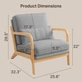 thumbnail image 6 of Accent Chair Clearance, Ergonomic Reading Chair for Living Room, Bedroom Chair, Gray, 6 of 9