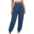 thumbnail image 2 of Elvqul Womens Cargo Pants with Multi Pockets, High Waisted Joggers Elastic Waist Button Quick Dry Casual Baggy Relaxed Fit Athletic Pants for Hiking Climbing Workout, 2 of 8