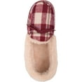 thumbnail image 6 of ABSOLUTE FOOTWEAR Womens Slip On Traditional Tartan Checked Faux Fur Winter Moccasin Style Slipper - Cherry - US 7, 6 of 7