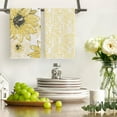 thumbnail image 2 of Yellow Floral Leaves Boho Kitchen Towels Dish Towels, 18x26 Inch Seasonal Decoration Hand Towels Set of 4, 2 of 6