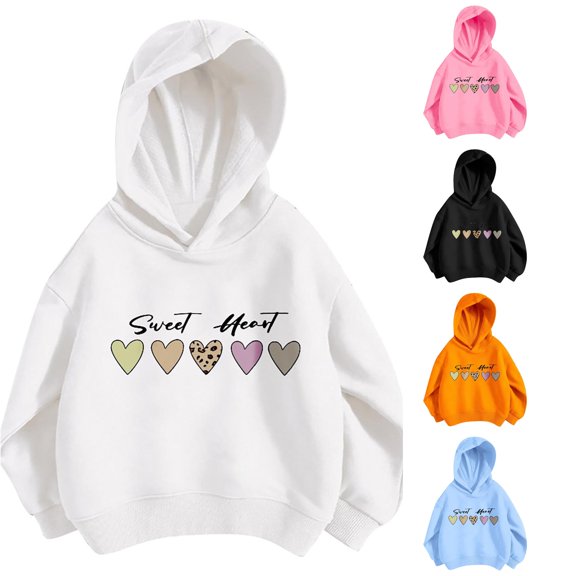 Girls Fashion Hoodie Long Sleeve Loose Fit Casual Pullover Top For Kids