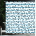 thumbnail image 4 of Ambesonne Maritime Shower Curtain, Anchor Steering Wheel Art, 69"Wx84"L, White and Deep Sky Blue, 4 of 5
