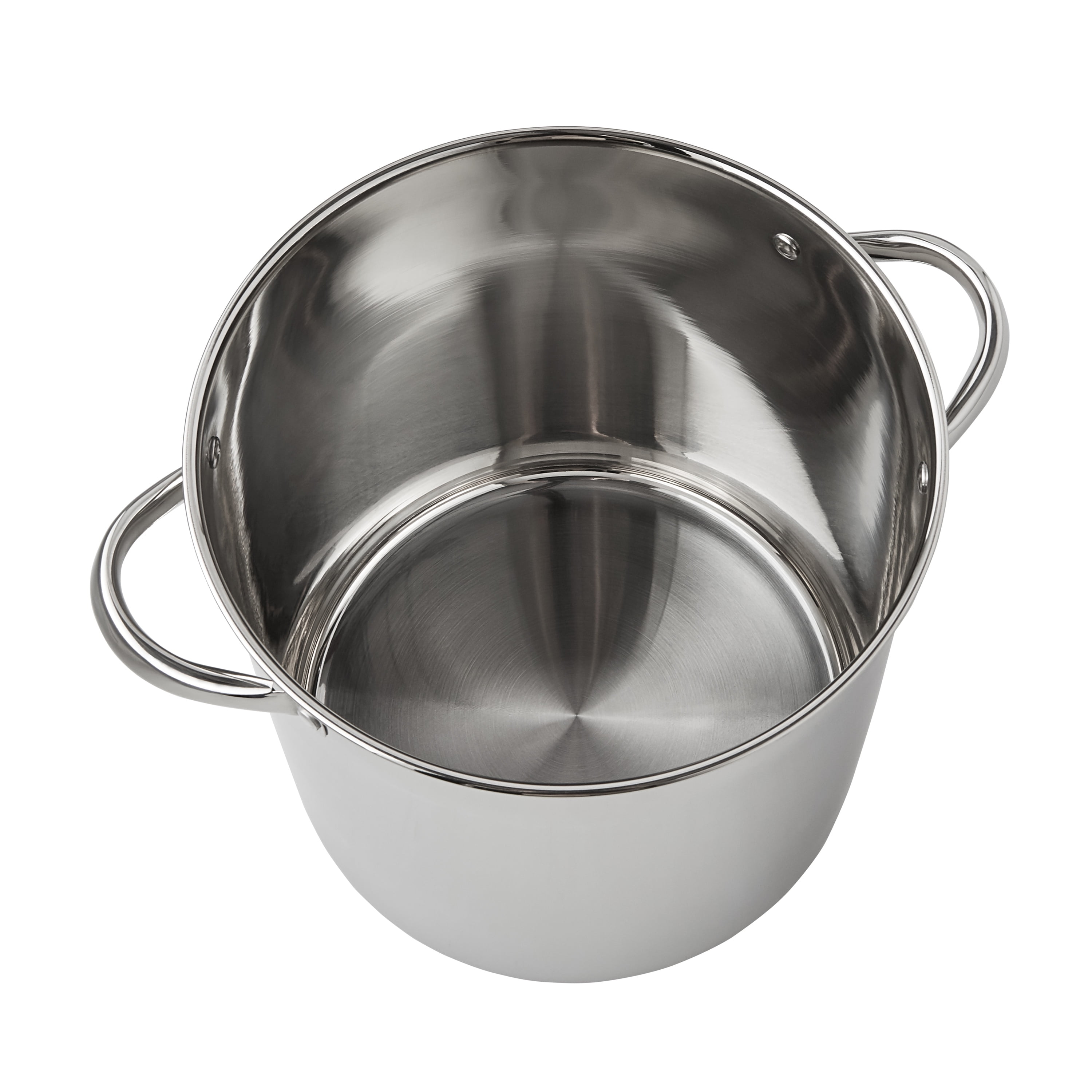 MasterPRO Nesting Stainless Steel Collection 13.2 qt. Covered Stock Pot