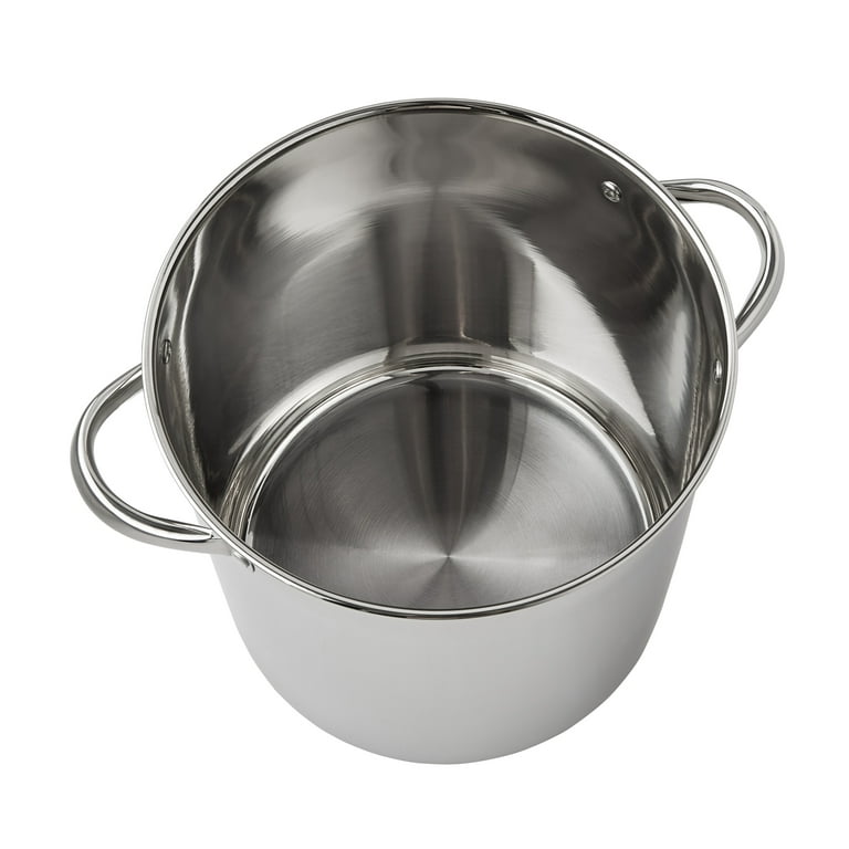 Mainstays 12 Quart Stainless Steel Stockpot with Glass Lid 