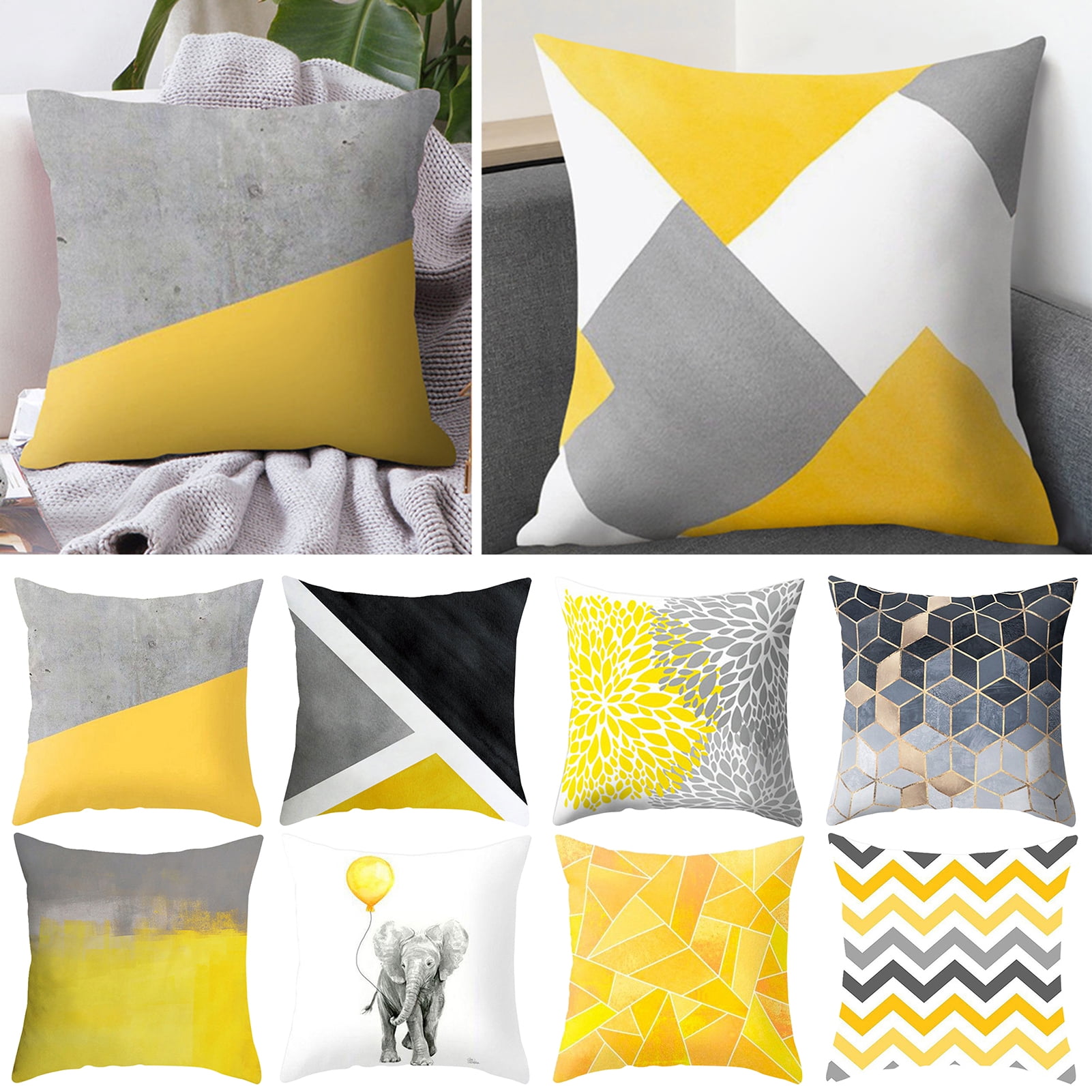 Details about   Set of 5 Black Abstract Digital Print Cushion Cover Square Shape With Zipper 