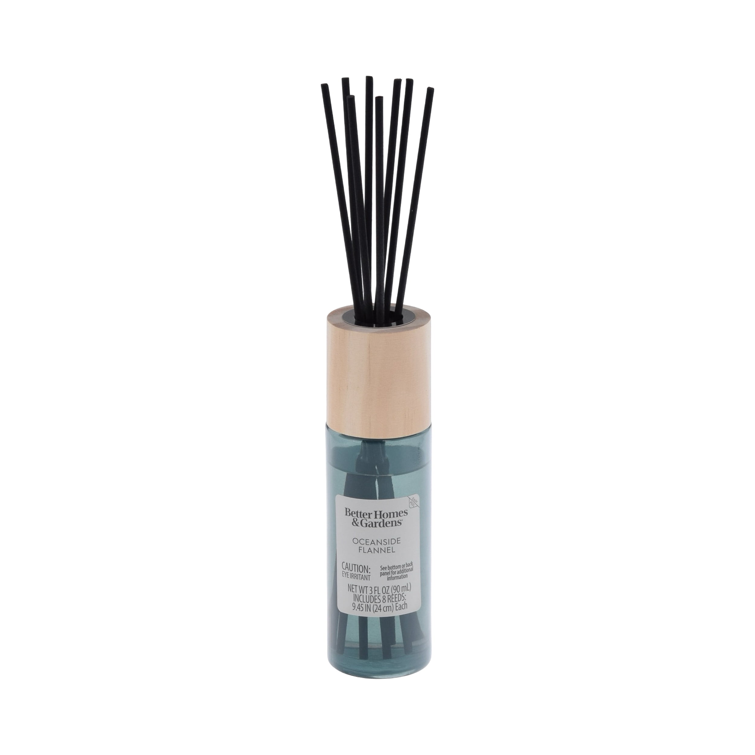 (3 pack) Better Homes and Gardens Oceanside Flannel Scented Reed Diffuser 3 Fl Oz (90mL) With 8 Synthetic Reeds.