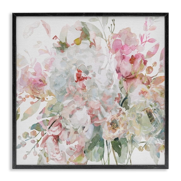 Stupell Industries Romantic Pastel Blossoms Black Framed Giclee Art, design by Carol Robinson