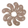 thumbnail image 5 of hengtong 9Pcs Golf Iron Covers Set Golf Club Head Covers Golf Case Protection Guard Brown Woven Texture, 5 of 9