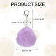 thumbnail image 2 of Uxcell Pom Pom Keychain, 8 cm Soft Cute Fluffy Ball Key Ring, Light Purple, 2 of 7