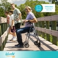 thumbnail image 3 of Stander Wonder Rollator Plus, Lightweight Folding Walker for Seniors with EZ Fold-N-Go Technology, Four Wheel Rolling Walker with Seat, Locking Brakes, Desert Sand, 3 of 7