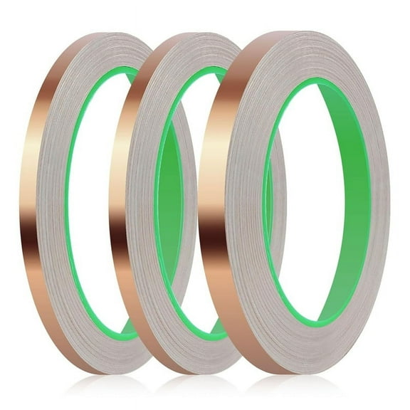 3Pack Copper Foil Tape,Double-Sided Conductive Copper Tape Adhesive for Shielding,Grounding(1/4In,1/4In,1/2In)X21.9yards