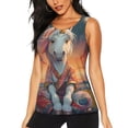 thumbnail image 1 of Balery Starry Sky Cute Horse Camiseta sin mangas estampada ligera para mujer, tops de entrenamiento sin mangas, camisetas de yoga transpirables de secado rápido.-X-Large, 1 of 7