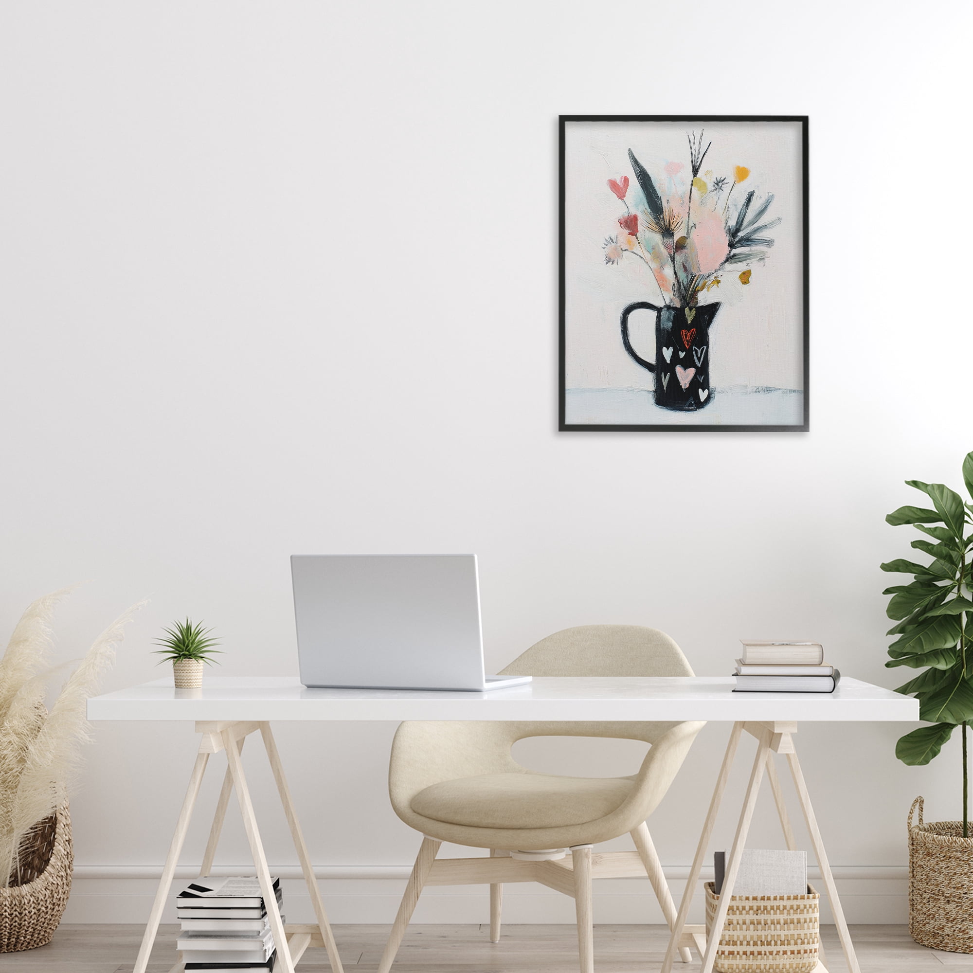 Stupell Industries Vase Of Abstract Time Black Framed Giclee Art, design by Svetlana Aleynikova