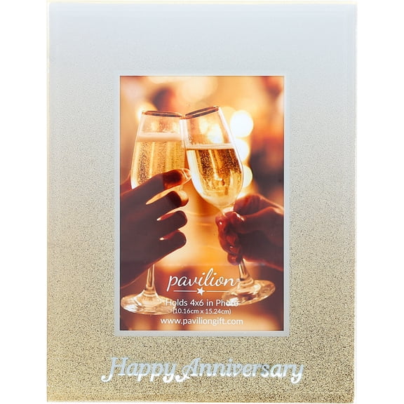 Pavilion Gift Company - Happy Anniversary - 6.75" x 8.75" Frame (Holds 4" x 6" Photo)
