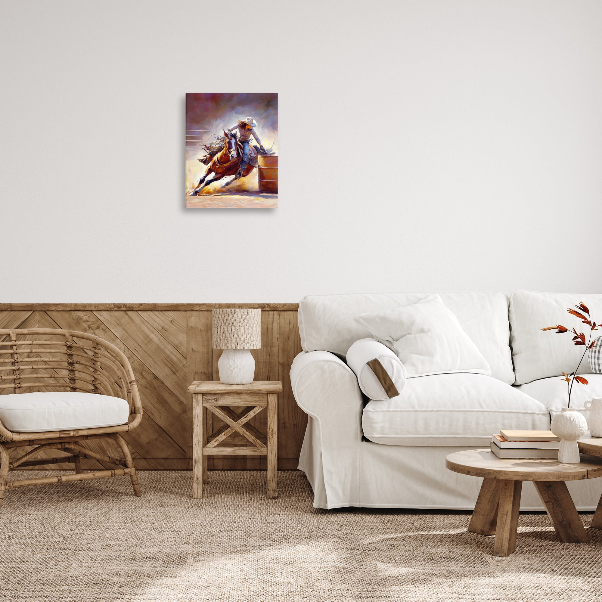 Stupell Industries Equestrian Jockey Girl Animals & Insects Painting Gallery Wrapped Canvas Art Print Wall Art, 16 x 20