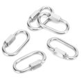 thumbnail image 4 of Locking Carabiner, High Maximum Load-bearing Capacity Quick Link  Stainless Steel D-Shape Design Spiral Thread Design  for Mountaineering 3.5mm, 4 of 7