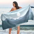 thumbnail image 6 of Coolnut Moutain Beach Towel, Sand Free Super Absorbent Oversized Travel Towel with Mesh Bag for Beach, Camping, Swimming, Holiday, 31 x 71 Inch Washcloth Gift, 6 of 7