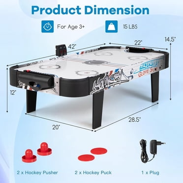 KOTEK 42-Inch Air Hockey Table - LED Scoreboard, 2 Pushers & Pucks, Electric Fan, Tabletop Game For Home & Office