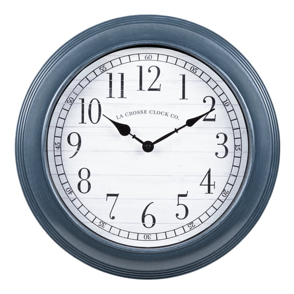 La Crosse Clock 16" Everly Gray Quartz Analog Wall Clock, 404-3841B