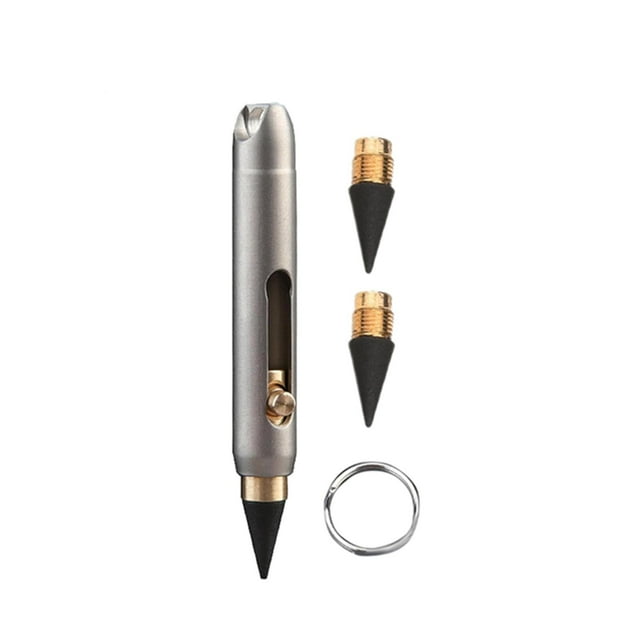 Suministros escolares de Pocket Pocket de aleación con 2 Nibs reemplazables Escritura portátil Pen Mini Herramienta de escritura para la oficina de