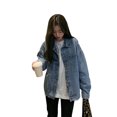 thumbnail image 4 of Abrigo de jean Mujer Chaqueta con botones de bolsillo de manga larga Chica Primavera Casual Top, 4XL Inevent AP001443-07B, 4 of 7