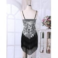 thumbnail image 5 of Zaldita Womens Sequins Tassel Flapper Ballroom Dress Asymmetric Fringe Tango Latin Dance Dress Silver One_Size, 5 of 7