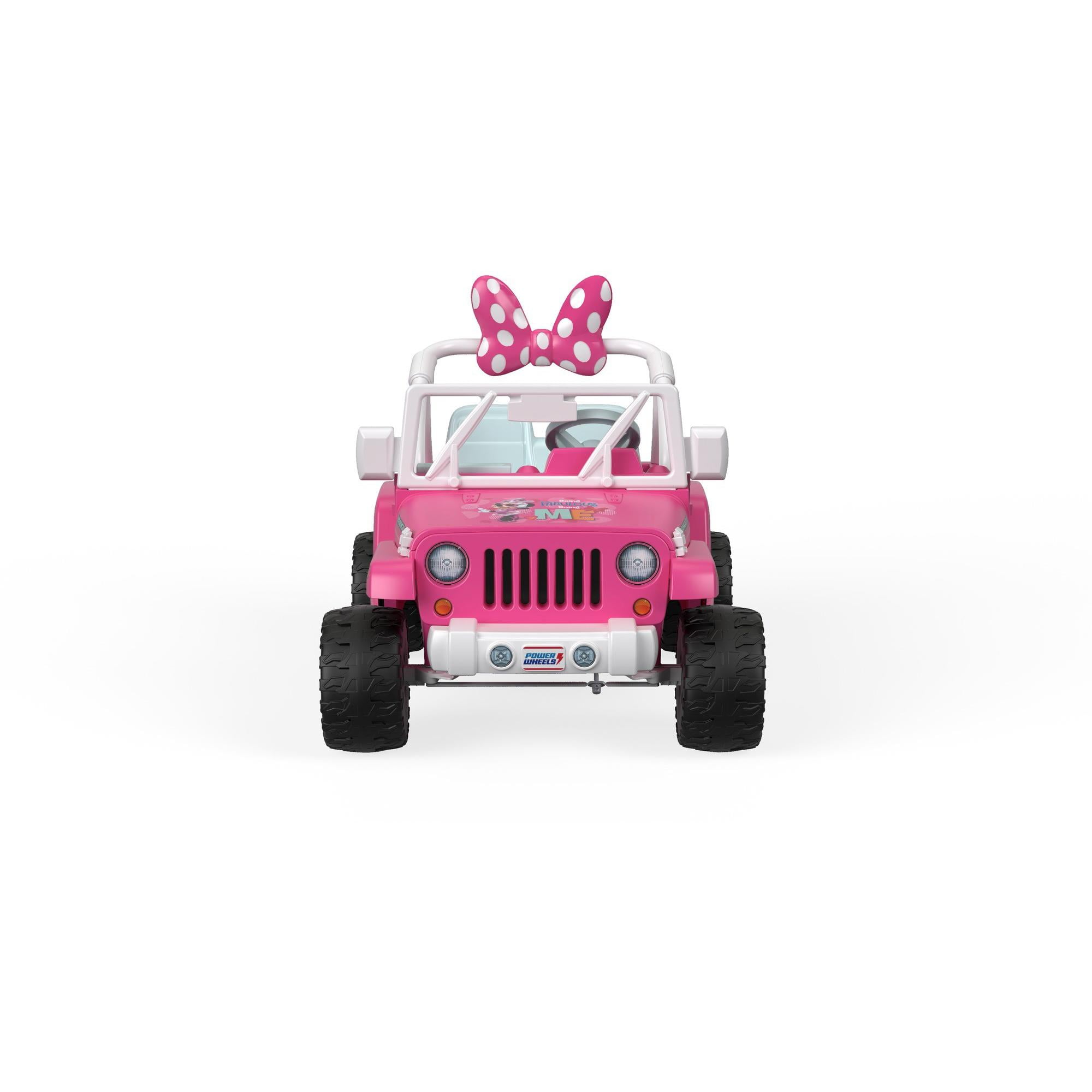 Power Wheels Disney Minnie Mouse Happy Helpers Jeep Wrangler 12V Ride On -  