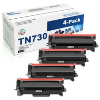 TN-730 4-Pack Toner Cartridge Replacement for Brother TN-730 Toner Cartridge Works for Brother DCP-L2550DW MFC-L2710DW Printer