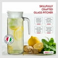 thumbnail image 3 of Amici Home Igloo Quadra Glass Pitcher with Twist Lid, 34 Oz Clear Drink Server with Handle & Spout - Italian Made Beverage Jug for Water, Juice, Iced Tea & Cocktails - Dishwasher Safe, 3 of 6