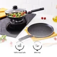 thumbnail image 4 of Aluminium 2 Piece Non-Stick Cookware Set with Detachable Handle| Granite Finish, 4 of 7