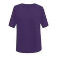 thumbnail image 5 of Purple T Shirts for Women Oversize T Shirt Women's Print Short Sleeve Round Neck Vintage V Neck Tops Casual Basic Summer Tee Shirts Blouse Fashion Clothing, 5 of 5
