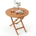 thumbnail image 6 of Gymax 31.5-inch Round Outdoor Folding Table Patio Solid Indonesia Teak Dining Table, 6 of 7