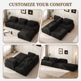thumbnail image 3 of IDEALSOUL Sectional Sofa, 118" L-Shaped Modular Cloud Couch, Unique Chenille Fabric Couches and Sofas, Compression Sofa No Assembly Required(Black), 3 of 13